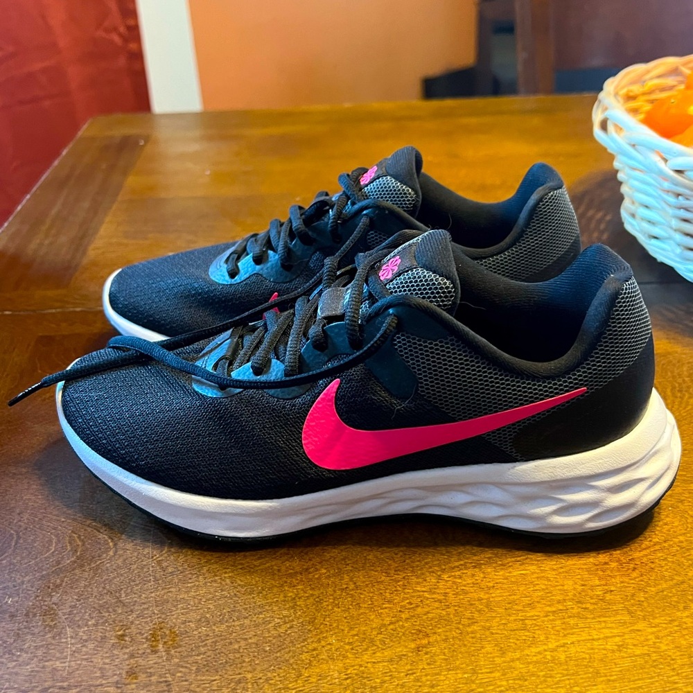 Nike Black and Pink Running Shoes